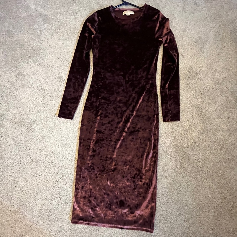 Michael Kors Wine Velvet Dress - Picture 1 of 4